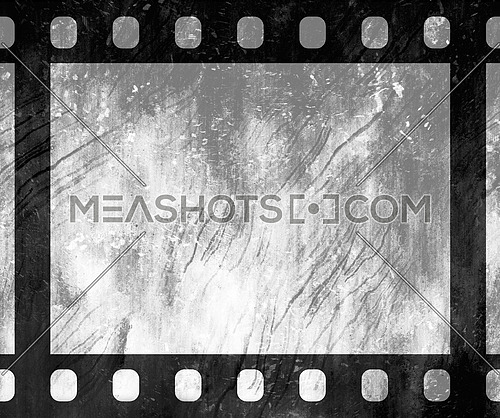 Close up one frame of old vintage grunge retro styled classical 35 mm film strip isolated on white background