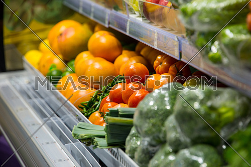 vegtables in refregerator in super market