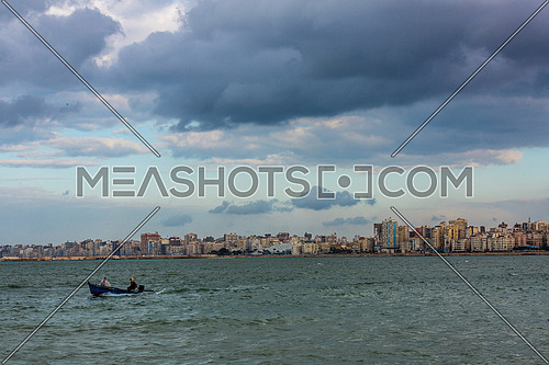 Panorama shot of Alexandria City showing Library of Alexandria at day