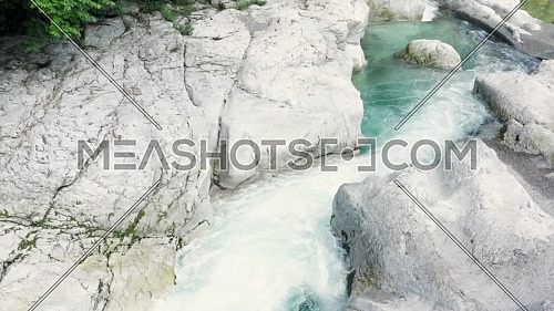 Wonderful Serio river with its crystalline green waters, Bergamo, Seriana valley,Italy.