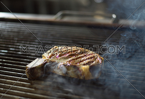 beef steak on the grill