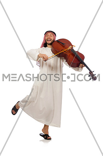 Arab man playing musical instrument