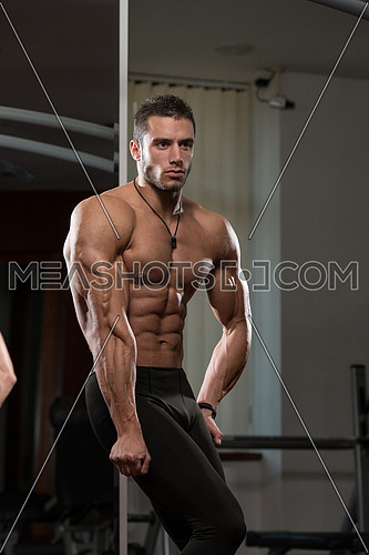 Portrait Of A Physically Fit Young Man - Flexing Muscles
