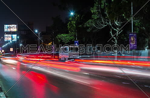 Zoom OUT Shot for traffic at Salah Salim Street at Night