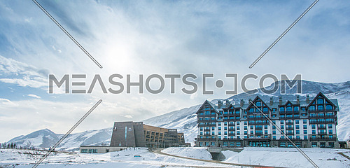 Shahdag - FEBRUARY 8, 2015: Tourist Hotels  on February 8 in Azerbaijan, Shahdag. Shahdag has become a popular tourist destination for skiing in Azerbaijan.