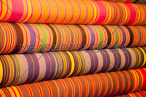 abstract colorful rolls of cloth