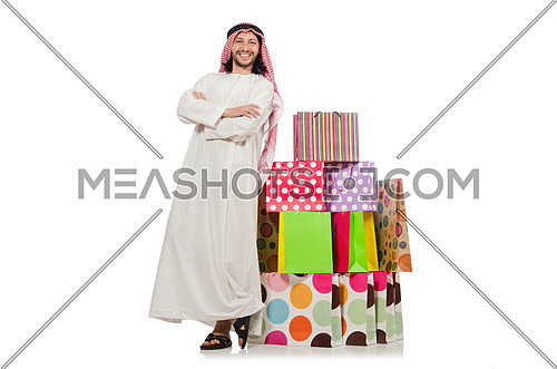 Arab man with shopping bags