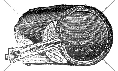 Single tube tire, vintage engraved illustration. Industrial encyclopedia E.-O. Lami - 1875.