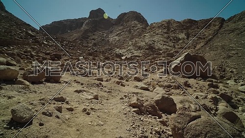 Revealing shot for Sinai Mountain from Wadi Freij at day.