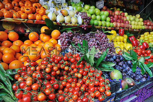 fresh healthy organic food  fruits and vegetables at market