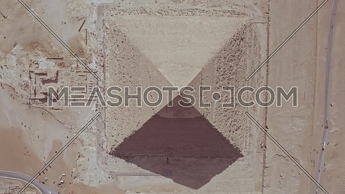 Lift off top Shot Drone for the pyramid of Khafre  in Giza at day