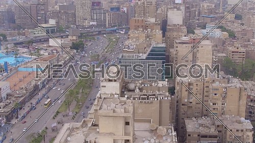 Fly Over for Al Mohandseen area revealing Gamet Al dowal Street in 22th of March 2018 in Giza  at day