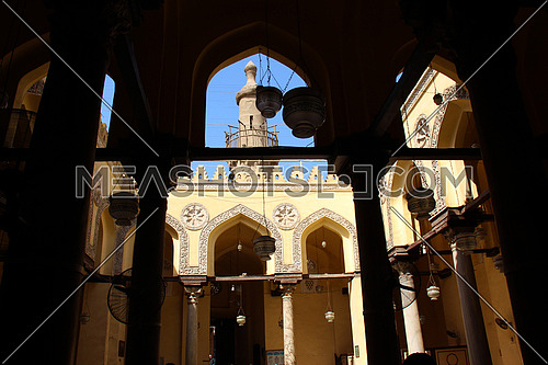 a photo for Al Aqmar mosque in old Islamic Cairo , Egypt