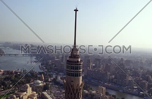 Aerial Shot for Cairo Tower at Cairo at Day