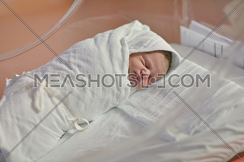 cute healthy new born baby portrait in hospital