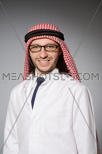 Arab doctor in white robe
