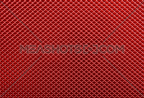 Abstract background of glossy shiny metallic vivid scarlet red scale shape pattern