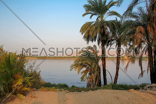 Long shot for the River Nile in Luxor - Egypt at day.