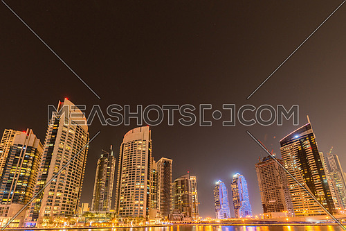 Dubai - JANUARY 10, 2015: Marina district on January 10 in UAE, Dubai. Marina district is popular residential area in Dubai