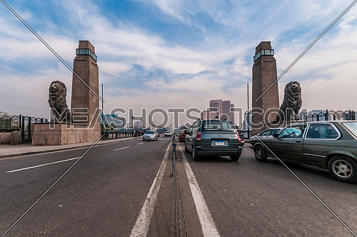 Long shot for Qasr Al Nile Bridge at day