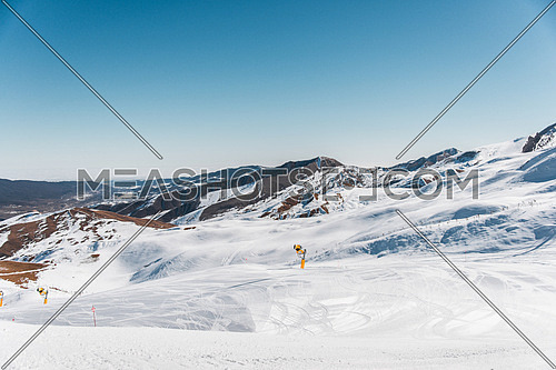 Winter mountains in Gusar region of Azerbaijan
