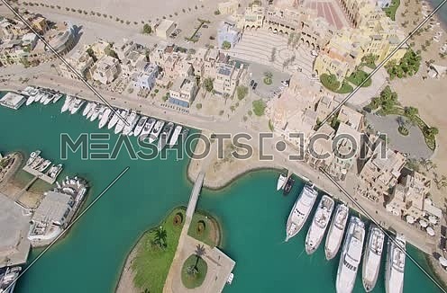  Drone shot flying above Al Gouna Marina  at Day 