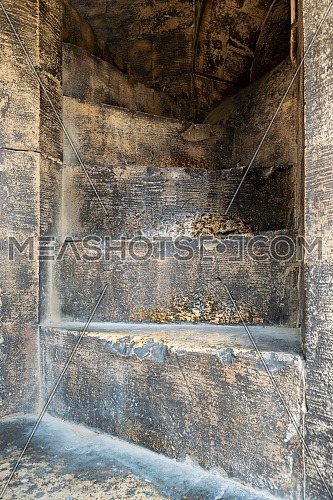 Day shot of old narrow engraved stone stairs, Old Cairo, Egypt
