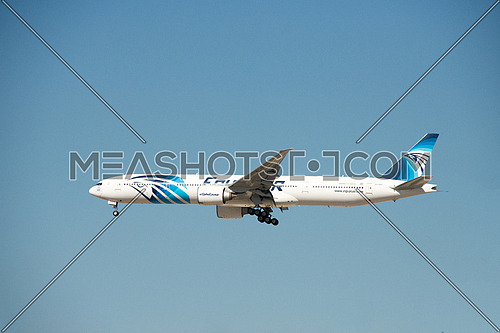 EgyptAir Boing 777-300 ER Airplane landing