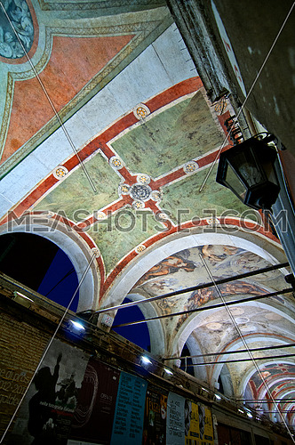 Venice Italy Rialto arch ceiling fresco dettails