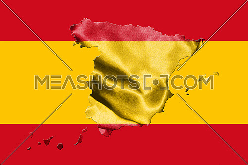 Map Of Spain With Spanish Flag 3D illustration