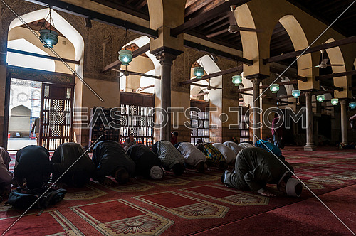Congregational prayers in the mosque of Al-Azhar Al-Sharif