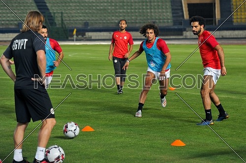 Mohamed Salah during his participation in training the Egyptian team at  military college on 19-6-2019 in preparation African Cup of Nation on egypt