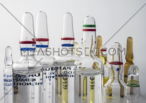 Several vials of glass, conceptual image