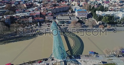 Drone shots for The Bridge of Peace IN TIBILISI Georgia