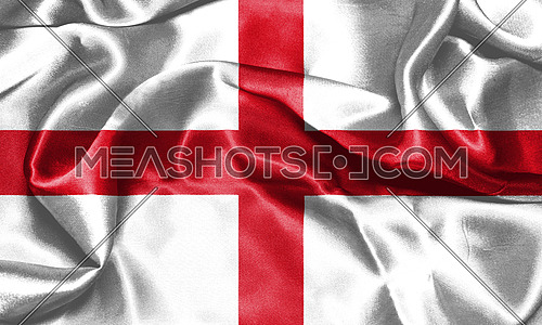 Flag of England Waving In The Wind. St George's Cross 3D illustration