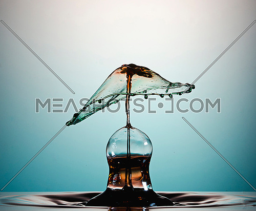A water splash forming  bubble