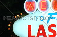 Detail shot of Las Vegas sign