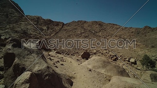 Revealing shot for Sinai Mountain from Wadi Freij at day.