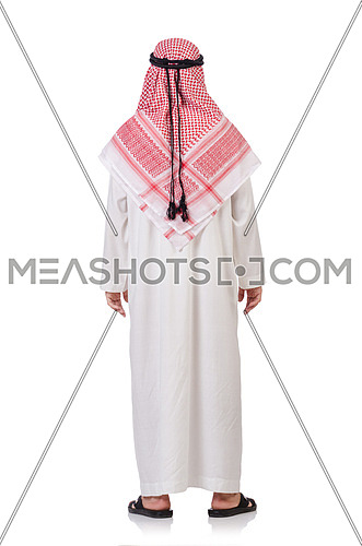 Praying arab man isolated on white
