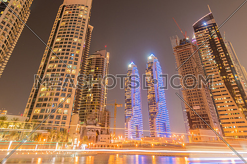 Dubai - JANUARY 10, 2015: Marina district on January 10 in UAE, Dubai. Marina district is popular residential area in Dubai