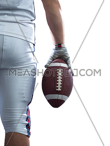 american football player celebrating touchdown isolated on white background