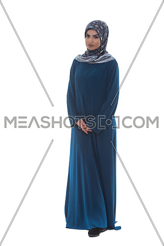 Attractive Arabic Woman With Arms Crossed On White Background