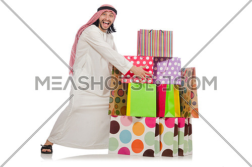 Arab man with shopping bags
