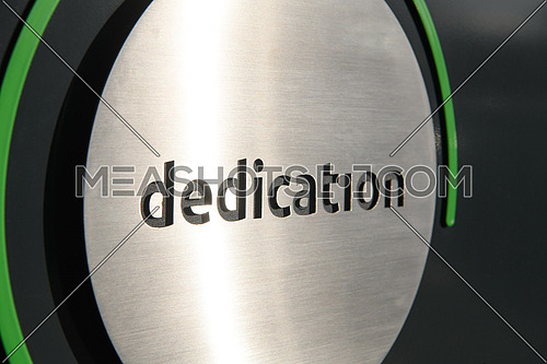 engraving a CNC machine on a piece of metal. Engraving dedication text. High quality photo