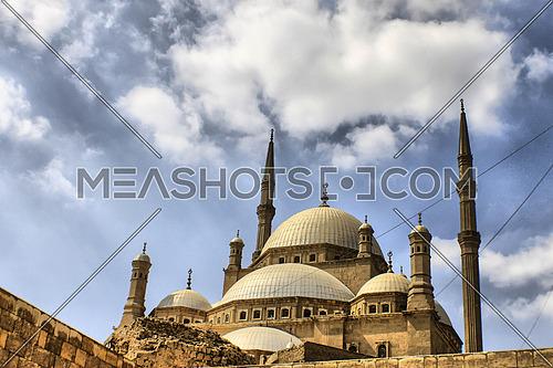 Salah El Din Citadel in  Old Cairo Egypt with Cloudy Skies
