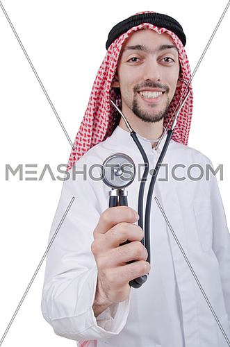 Young arab doctor with stethoscope