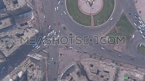 Fly Over Shot Drone for Tahrir Square in Cairo Downtown in 22 of March 2018 at Day