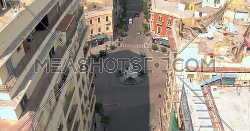 Reveal shot Drone for Mohamed Farid Square in Cairo downtown at day