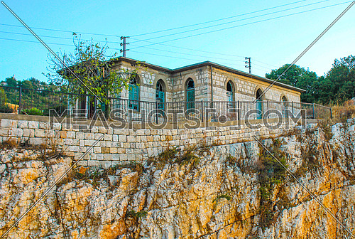 House on a cliff in the Jezzine town in Lebanon