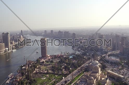 Aerial Shot for the River Nile at Cairo at Day